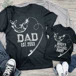 Daddy's Fishing Buddy Fish Matching Son Dad T-Shirt<br><div class="desc">Fishing pole with a fish with a customisable quote "daddy's fishing buddy",  in manly distressed fonts for a child and father matching shirts.</div>