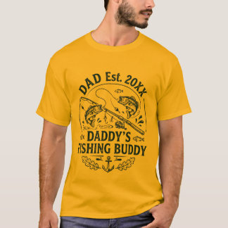 Daddy's Fishing Buddy Personalised Dad Est Year Fi T-Shirt