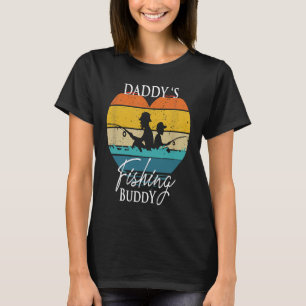 Daddy's Fishing Buddy Retro Dad Son For Fisherman T-Shirt