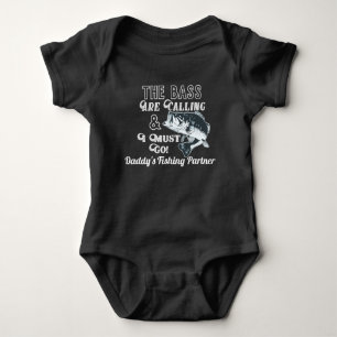 Daddy's Fishing Partner Largemouth Bass Baby Bodysuit