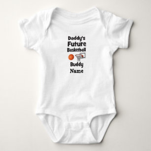 Daddy's Future Basketball Buddy with ball and net Baby Bodysuit