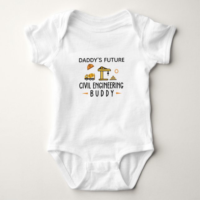 Daddy's Future Civil Engineering Buddy Baby Bodysuit (Front)