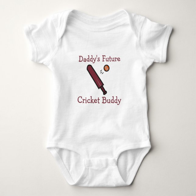 Daddy's Future Cricket Buddy | Custom Cricket Baby Bodysuit (Front)