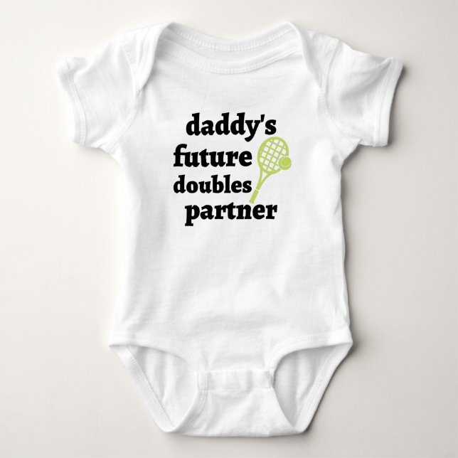 Daddy's Future Doubles Partner Funny Baby Bodysuit (Front)