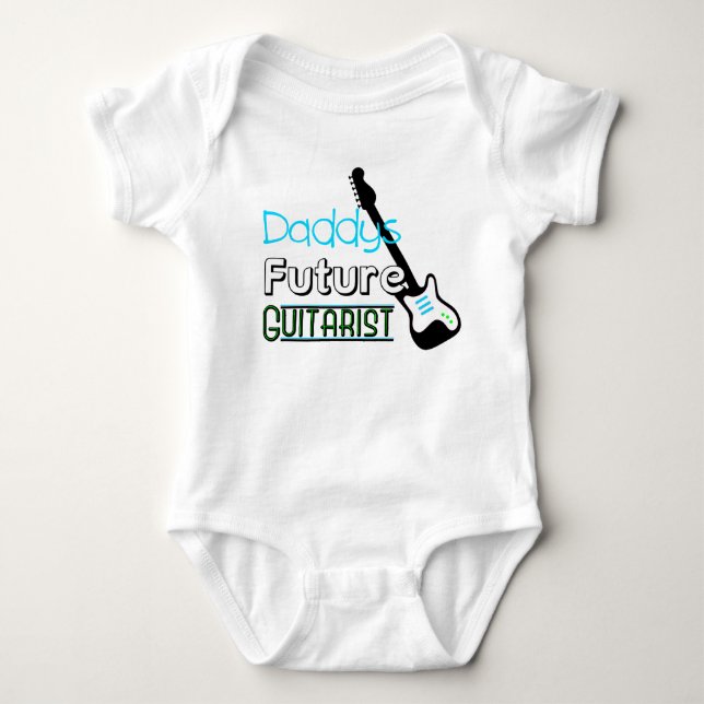 Daddys Future Guitarist Baby Bodysuit (Front)