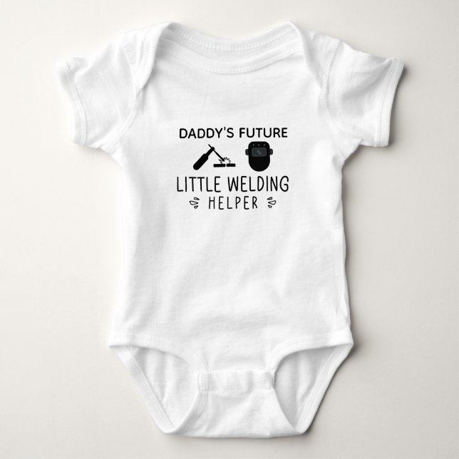 Daddy's Future Little Welding Helper Welding Work Baby Bodysuit (Front)