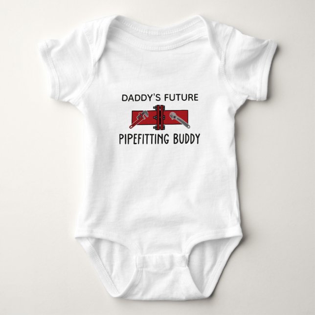 Daddy's Future Pipefitting Buddy Mechanical Piping Baby Bodysuit (Front)