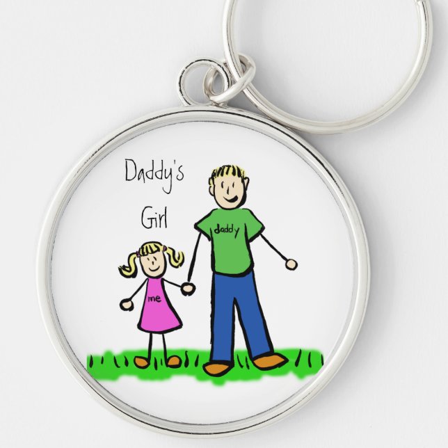 Daddy's Girl Blond Keychain (Customize) (Front)