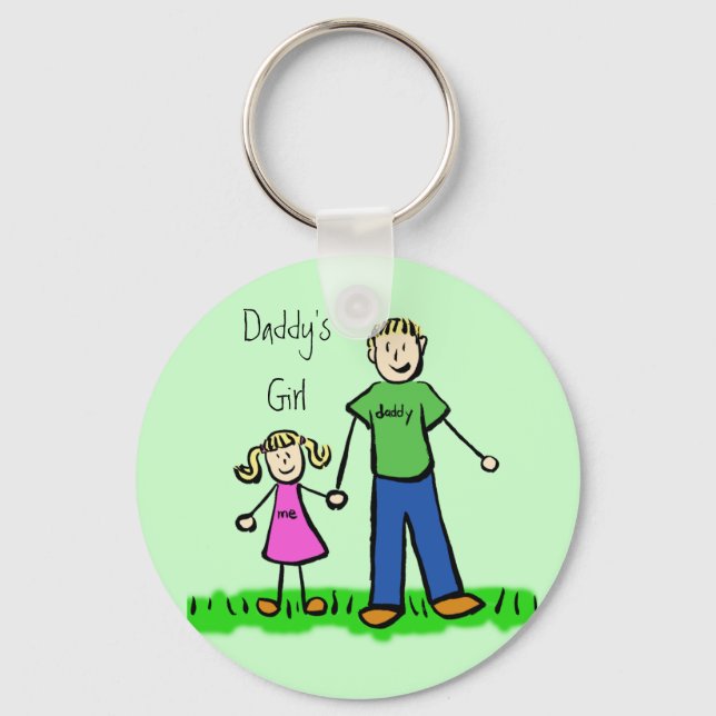 Daddy's Girl Blond Keychain (Customize) (Front)