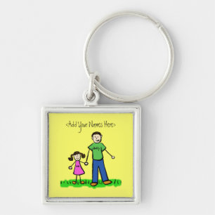 Daddy's Girl Brunette Keychain (Custom Names)