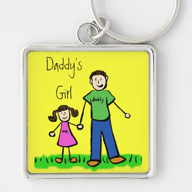 Daddy's Girl Brunette Keychain (Customise) (Front)