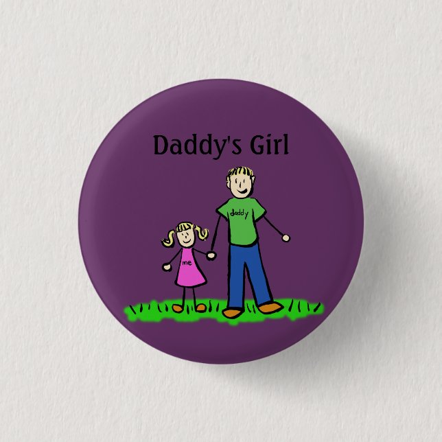 Daddy's Girl Buttons Custom Family Pendant Pins (Front)