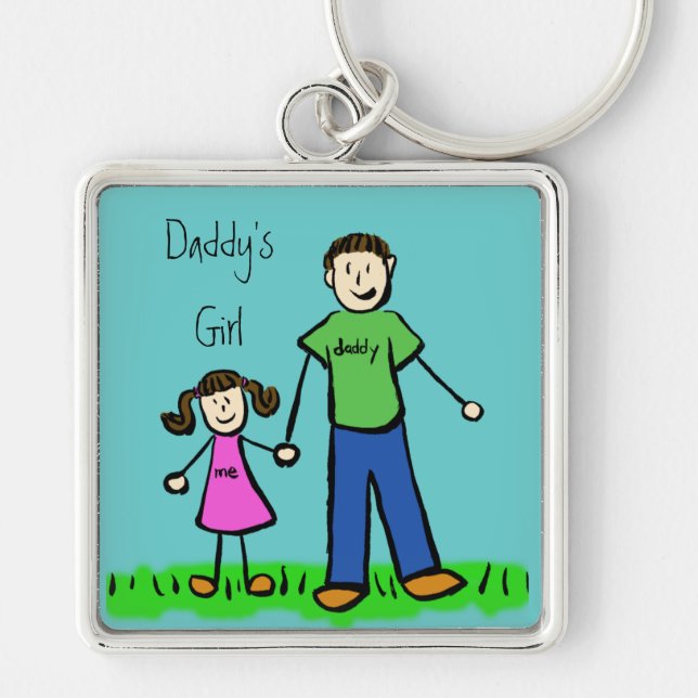 Daddy's Girl Drawing Keychain (Front)