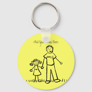 Daddy's Girl Drawing Keychain (Custom Names)