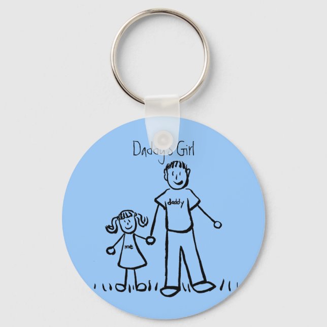 Daddy's Girl Drawing Keychain (Customise) (Front)