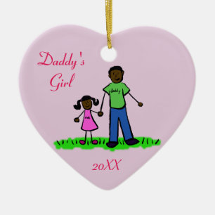 Daddy's Girl Family Character Art Custom Ornament