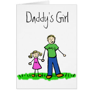 Daddy's Girl Family Character Custom Greeting Card
