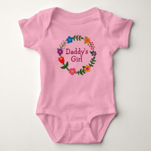 Daddy's Girl in Floral Frame Pink Bodysuit