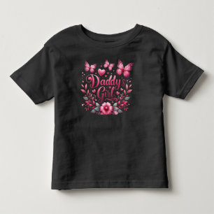 Daddy's Girl – Pink Butterfly Heart Design Toddler T-Shirt