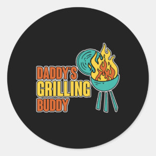 Daddy's Grilling Buddy Family Bbq Mastercl ---  Classic Round Sticker
