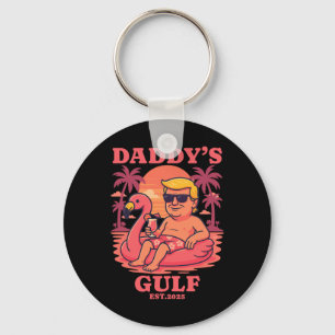 Daddy's Gulf 2025 Funny Daddy Trump Daddys Retro V Key Ring