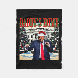 Daddy's Home Christmas Edition White House Trump D Fleece Blanket