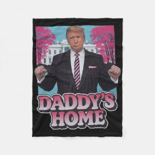 Daddy's Home Take America Ck Funny Pink Donald Tru Fleece Blanket