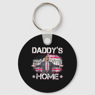 Daddys Home Trump Pink 2024 Funny Trump Take Ameri Key Ring