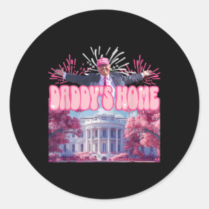 Daddy's Home Trump Shirt Happy July 4th Firework P Classic Round Sticker