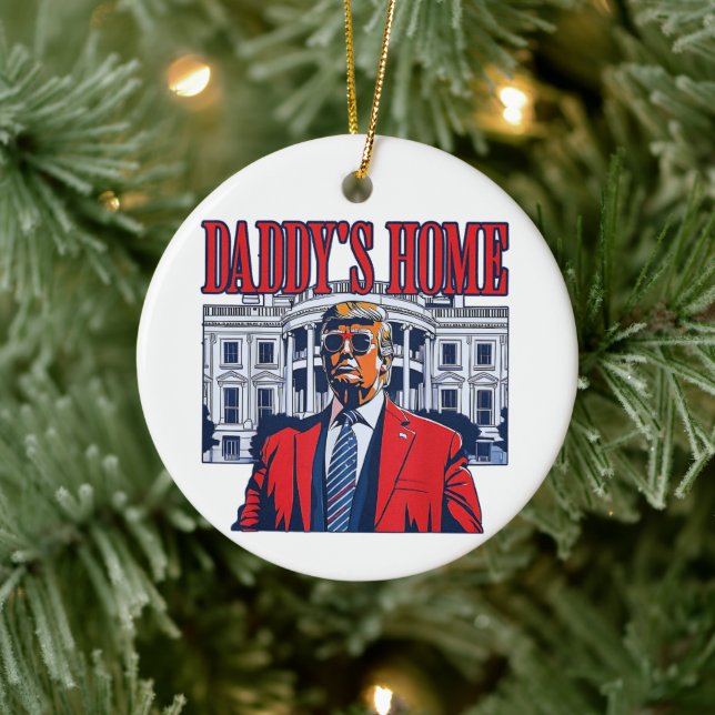Daddy's Home Trump | White House Trump Gift Ceramic Tree Decoration (Tree)