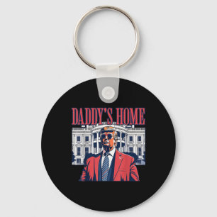 Daddys Home White House Trump 2024 Key Ring