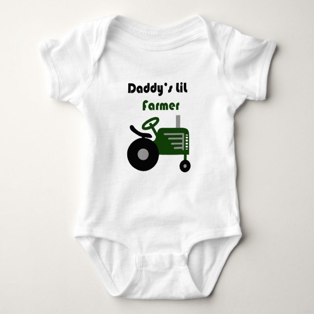 Daddy's Lil Farmer Baby Bodysuit (Front)