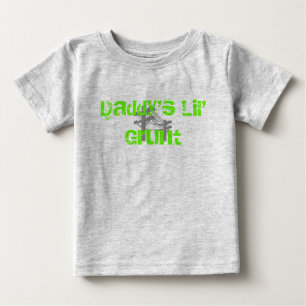 Daddy's Lil' Grunt-Organic Creeper-GREEN Baby T-Shirt