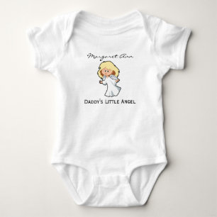 Daddy's Little Angel Personalised 2-Side Printed B Baby Bodysuit