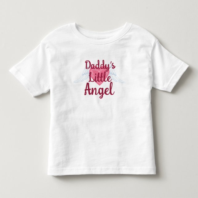 Daddy's Little Angel Toddler Ruffle Tee (Front)
