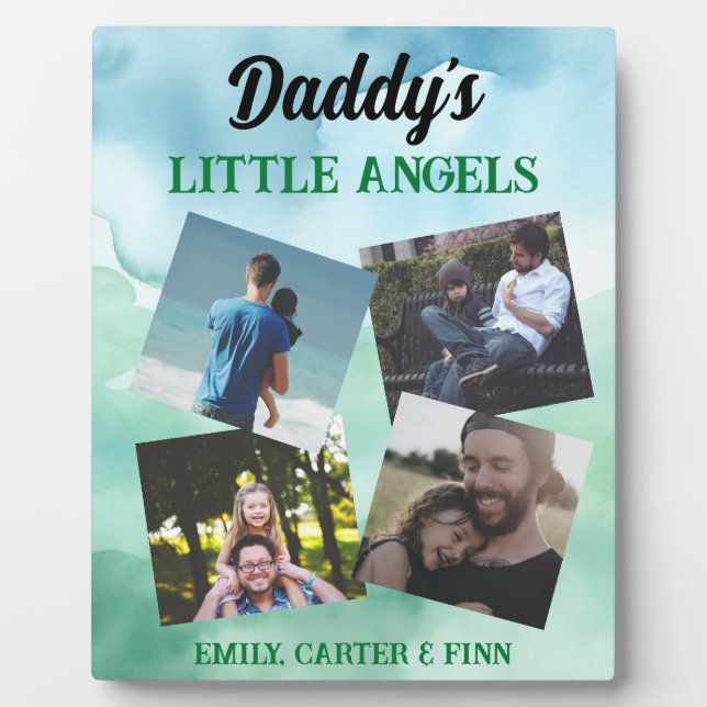 Daddy's Little Angels | Photo Gift Plaque (Front)