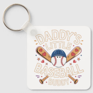 Daddy's Little Baseball Buddy Graphic Key Ring