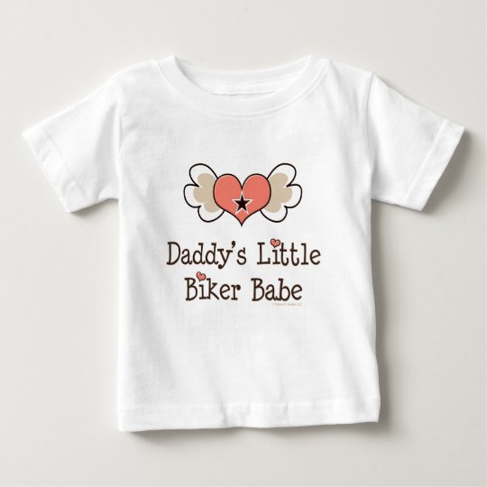 Daddy's Little Biker Babe Baby Girl Tee