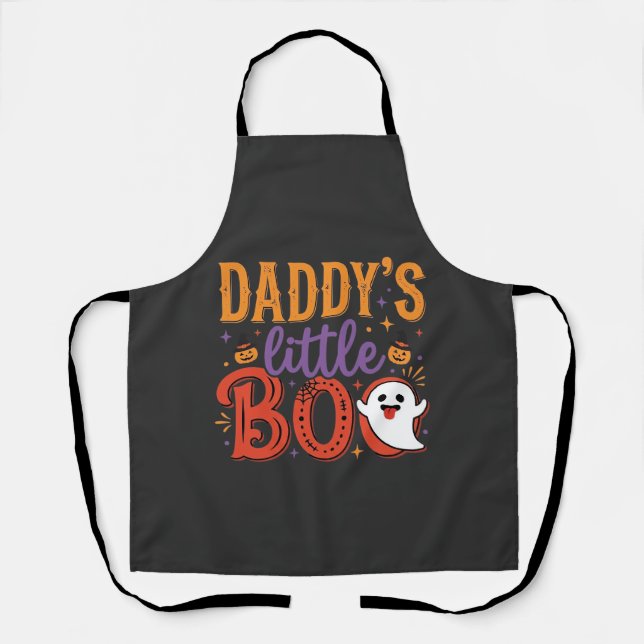 Daddy's Little Boo Halloween Ghost Design Apron (Front)
