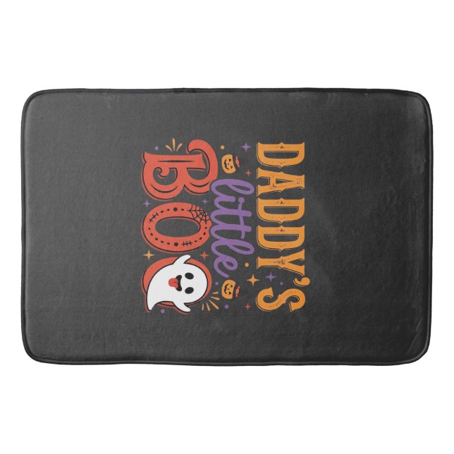 Daddy's Little Boo Halloween Ghost Design Bath Mat (Front)