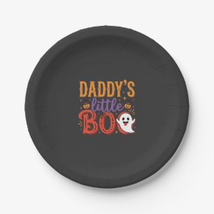 Daddy's Little Boo Halloween Ghost Design Paper Plate