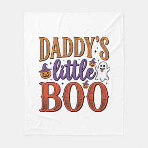 Daddys Little Boo Vintage Halloween Fleece Blanket