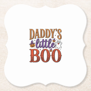 Daddys Little Boo Vintage Halloween Paper Coaster