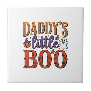 Daddys Little Boo Vintage Halloween Tile