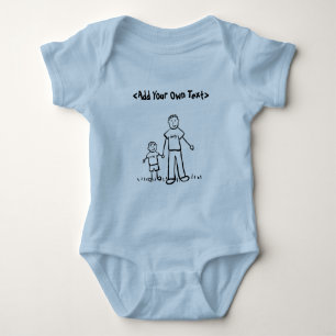 Daddy's Little Boy Custom Name or Text T-Shirt Baby Bodysuit