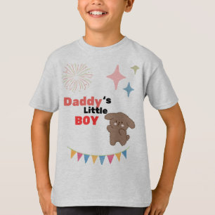 Daddy's Little Boy Cute Dog Heather Grey Youth T-Shirt