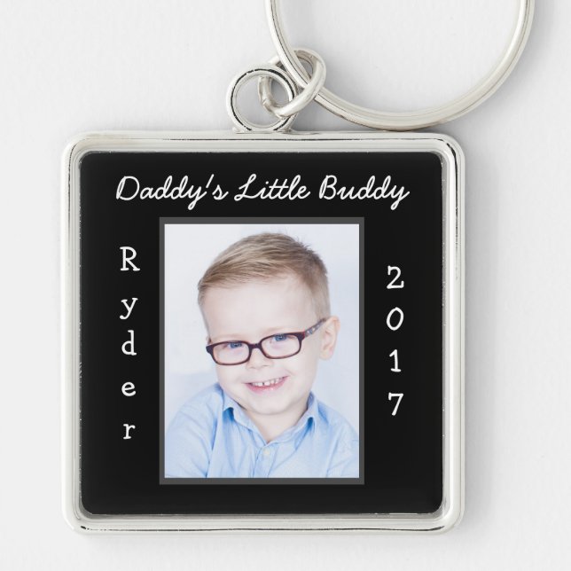 Daddy's Little Buddy Photo Keychain Customise (Front)
