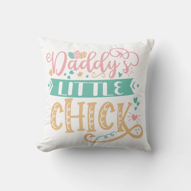 Daddy's Little Chick Easter Cushion (Front)