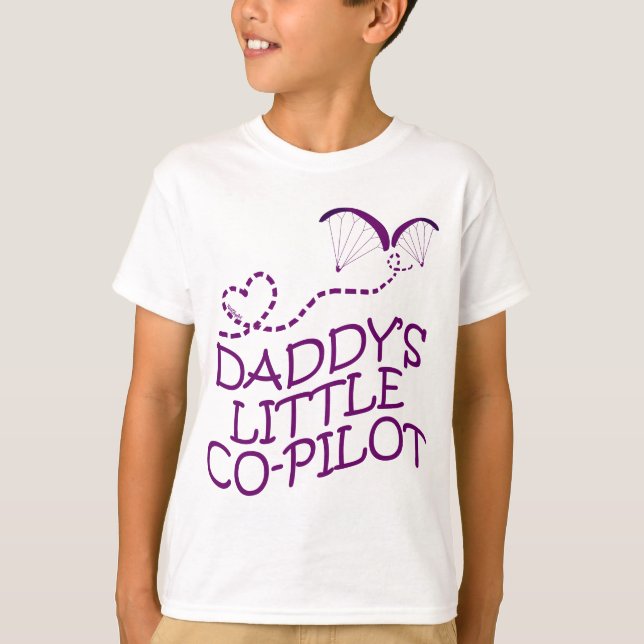 Daddy's Little Co-Pilot Paragliding Kids T-Shirt (Front)