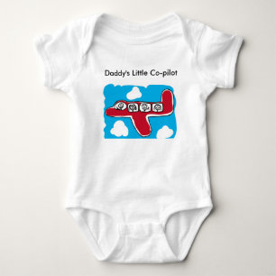 Daddy's Little Co-pilot-red plane Baby Bodysuit